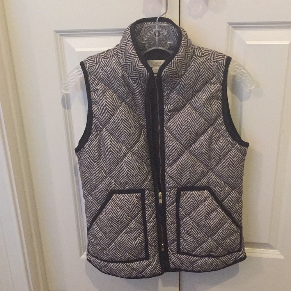 J Crew herringbone puffer vest